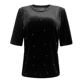 VELIA VELVET TSHIRT BLACK